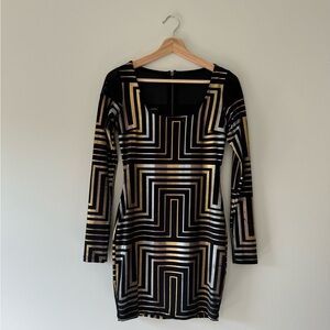 Metallic Bodycon Mini Dress